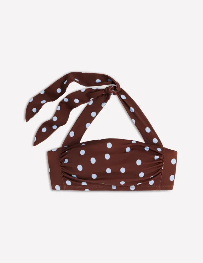 Kythira Ruched Bikini Top Brown Spot