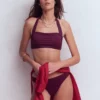 Kythira Ruched Bikini Top Chocberry
