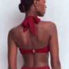 Kythira Ruched Bikini Top Merida Red