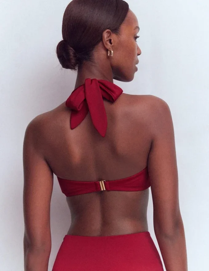 Kythira Ruched Bikini Top Merida Red