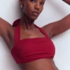 Kythira Ruched Bikini Top Merida Red