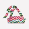 Kythira Ruched Bikini Top Multi Zig zag wave
