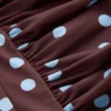 Kythira Ruched Swimsuit Chocolate and Blue Painted Dot