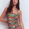 Kythira Ruched Swimsuit Multi, Zig Zag Wave