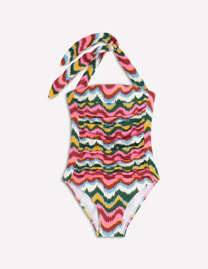 Kythira Ruched Swimsuit Multi, Zig Zag Wave