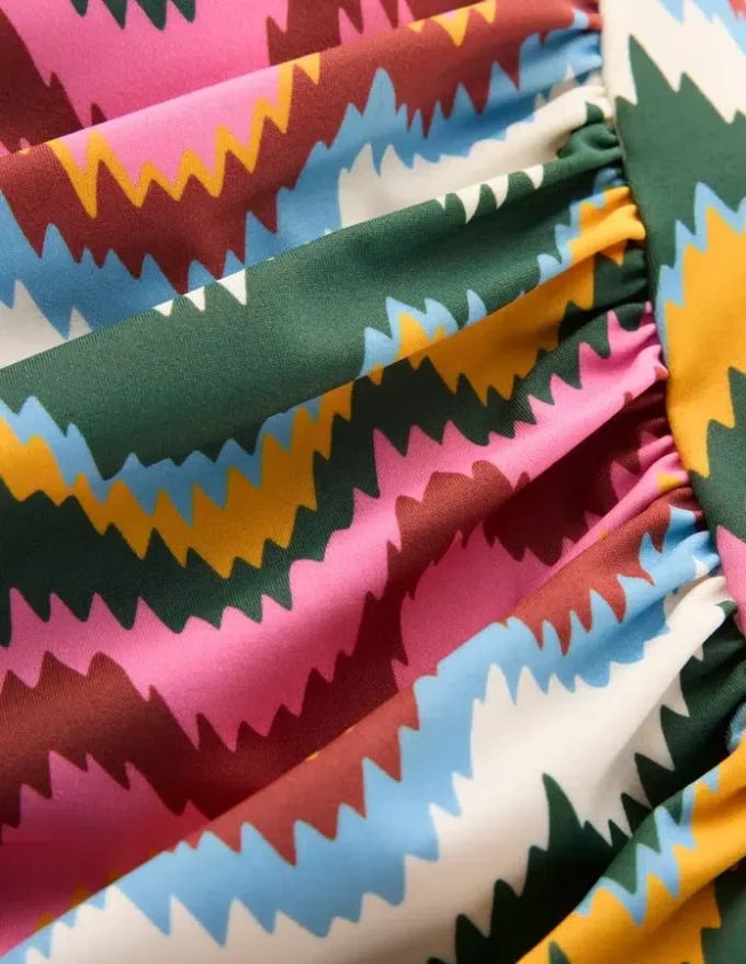 Kythira Ruched Swimsuit Multi, Zig Zag Wave