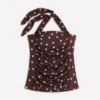 Kythira Ruched Tankini Chocolate and Blue, Dot