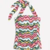 Kythira Ruched Tankini Multi Zig zag wave