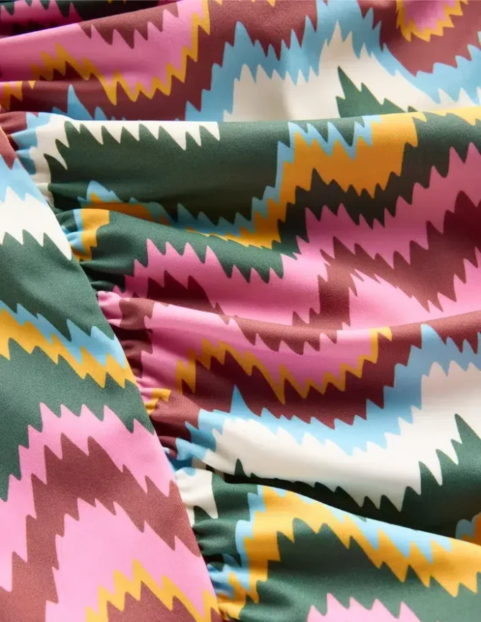 Kythira Ruched Tankini Multi Zig zag wave