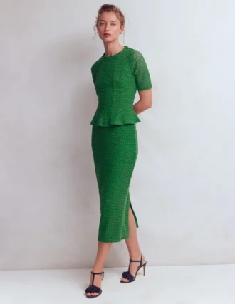 Lace Pencil Skirt Fresh Green