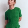 Lace Peplum Top Verdant Green Lace Peplum Top Verdant Green