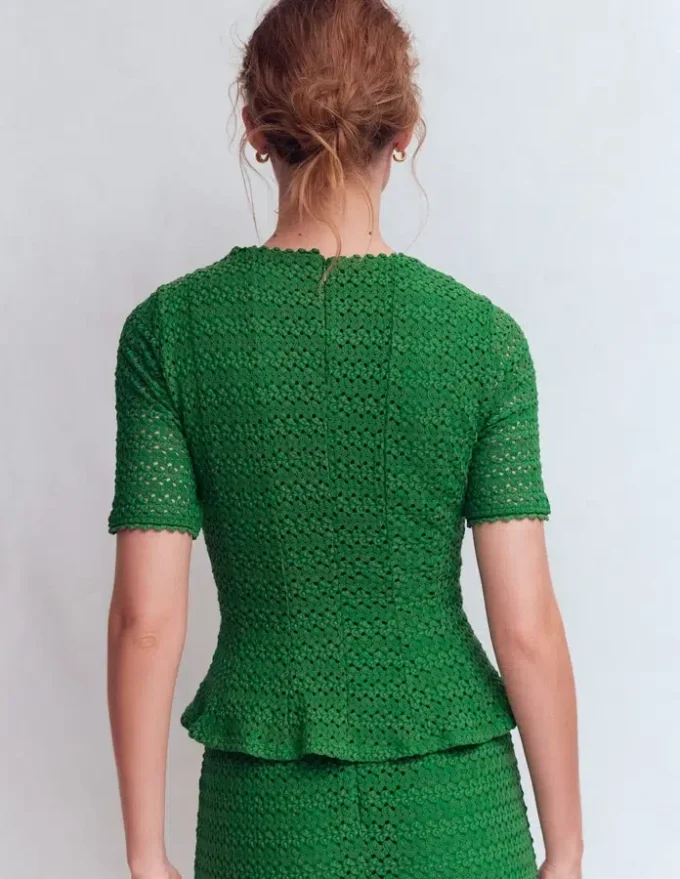 Lace Peplum Top Verdant Green Lace Peplum Top Verdant Green