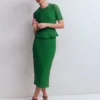 Lace Peplum Top Verdant Green Lace Peplum Top Verdant Green