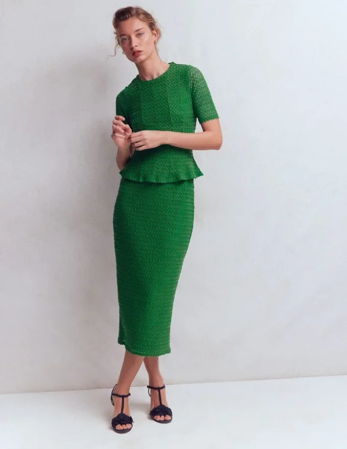 Lace Peplum Top Verdant Green Lace Peplum Top Verdant Green