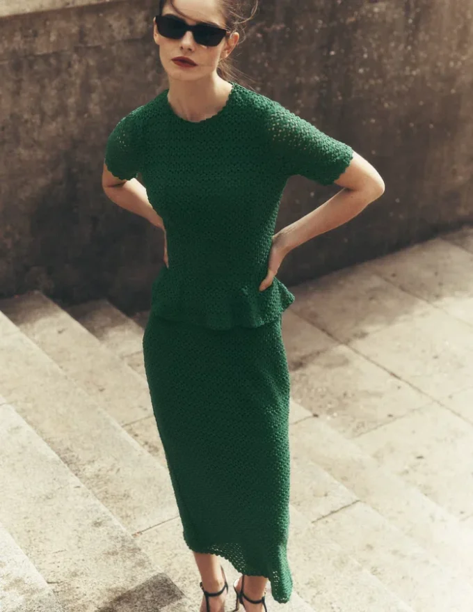 Lace Peplum Top Verdant Green Lace Peplum Top Verdant Green