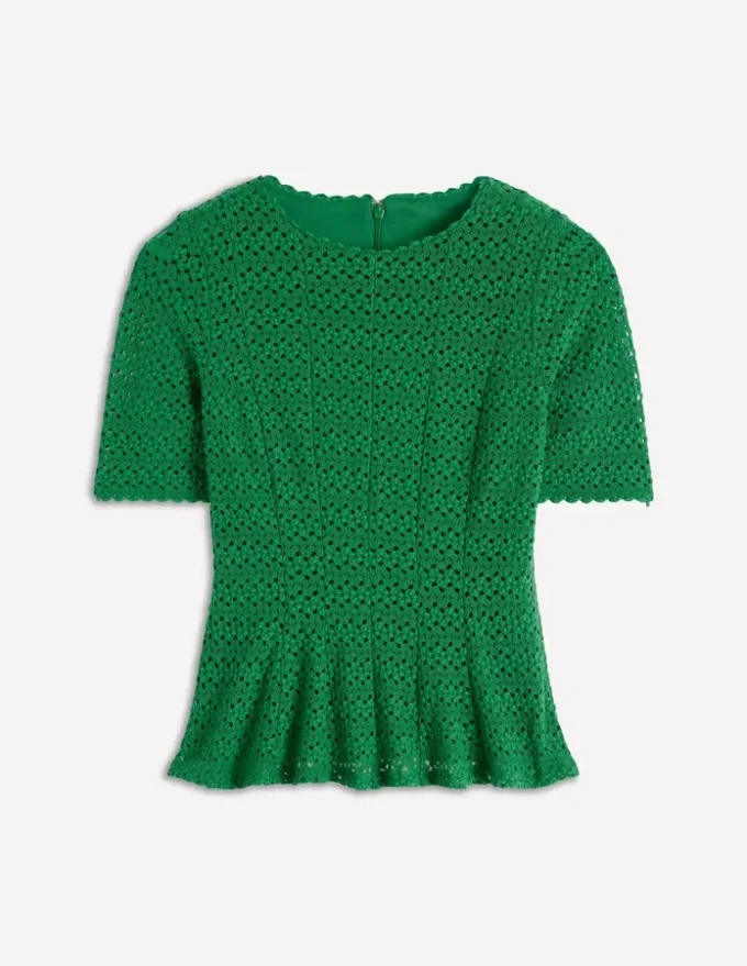Lace Peplum Top Verdant Green Lace Peplum Top Verdant Green