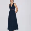 Lace Plunge Neck Panel Dress Navy Lace Plunge Neck Panel Dress Navy