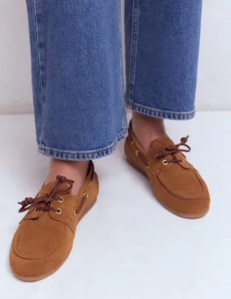 Lace-Up Boat Shoe Tan