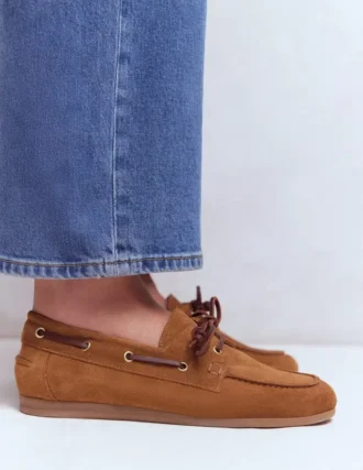 Lace-Up Boat Shoe Tan