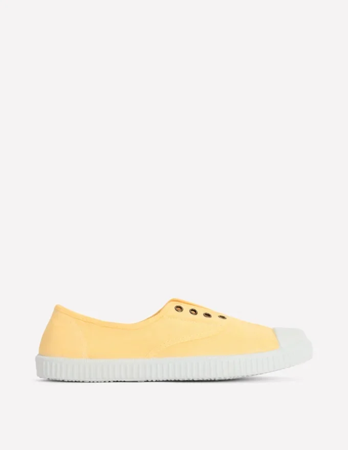 Laceless Canvas Plimsoll Buttercream Laceless Canvas Plimsoll Buttercream