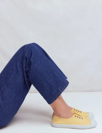 Laceless Canvas Plimsoll Buttercream