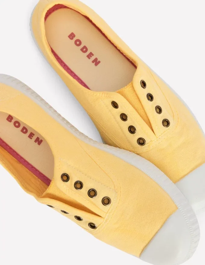 Laceless Canvas Plimsoll Buttercream Laceless Canvas Plimsoll Buttercream