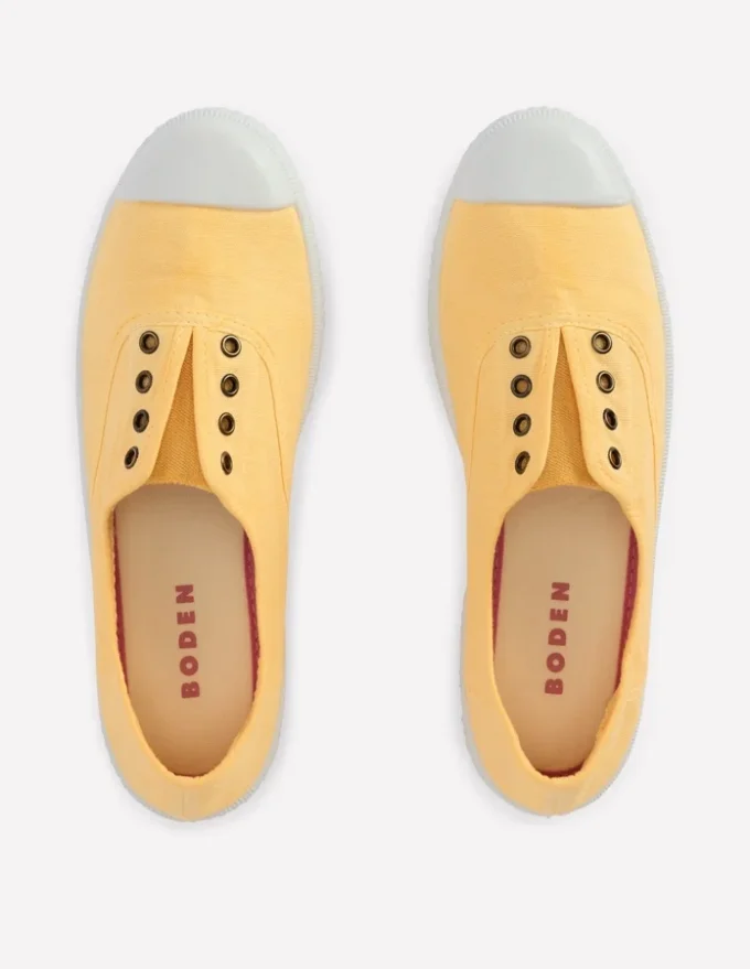 Laceless Canvas Plimsoll Buttercream Laceless Canvas Plimsoll Buttercream