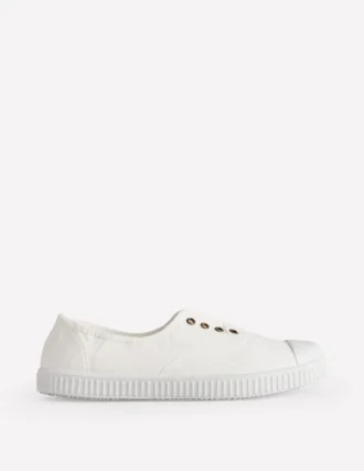 Laceless Canvas Plimsoll Ivory