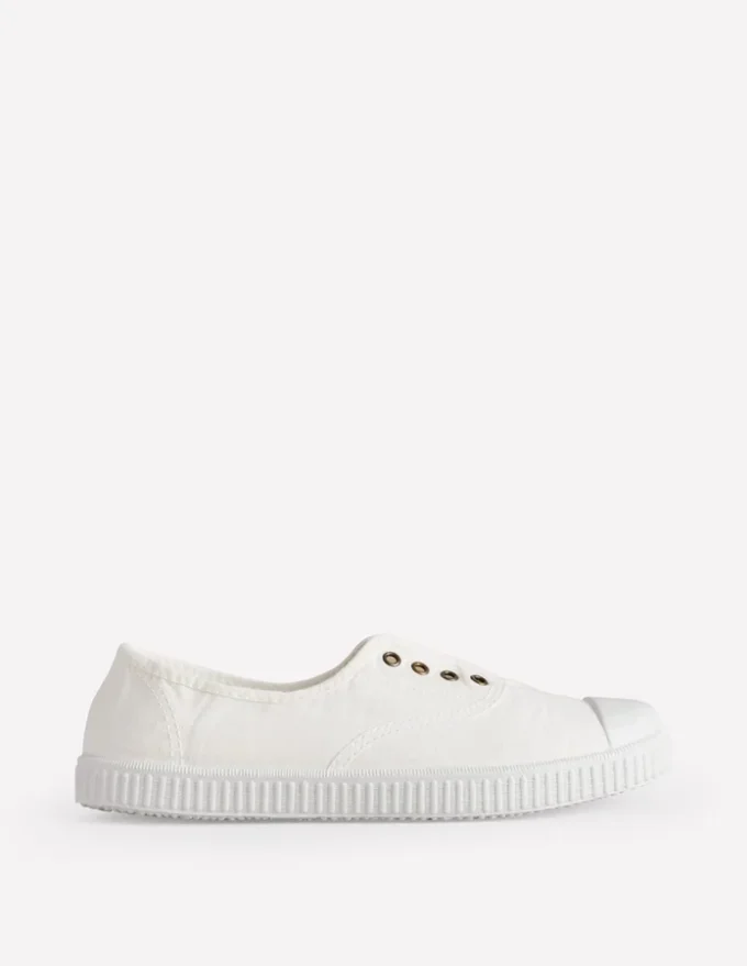 Laceless Canvas Plimsoll Ivory
