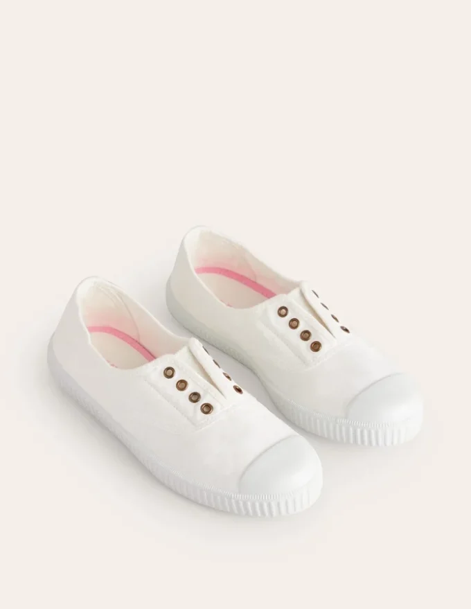 Laceless Canvas Plimsoll Ivory