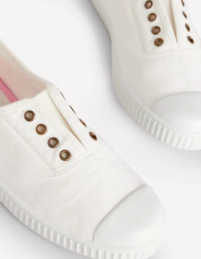 Laceless Canvas Plimsoll Ivory