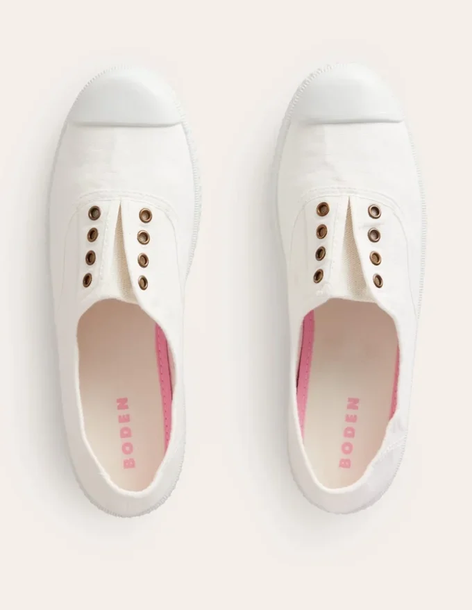 Laceless Canvas Plimsoll Ivory