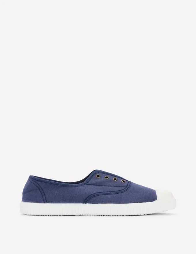 Laceless Canvas Plimsoll Navy