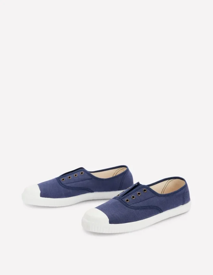 Laceless Canvas Plimsoll Navy