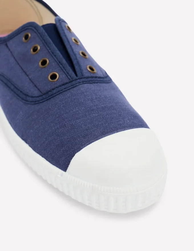 Laceless Canvas Plimsoll Navy