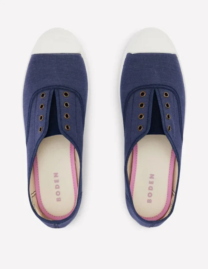 Laceless Canvas Plimsoll Navy