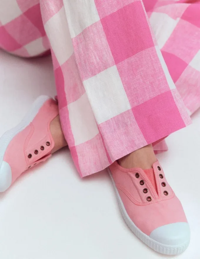 Laceless Canvas Plimsoll Spring Blossom Pink Laceless Canvas Plimsoll Spring Blossom Pink