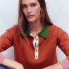 Lara Cotton Henley Jumper Barn Red Lara Cotton Henley Jumper Barn Red
