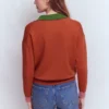 Lara Cotton Henley Jumper Barn Red Lara Cotton Henley Jumper Barn Red