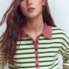 Lara Cotton Henley Jumper Warm Ivory, Courtyard Stripe Lara Cotton Henley Jumper Warm Ivory, Courtyard Stripe