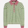 Lara Cotton Henley Jumper Warm Ivory, Courtyard Stripe Lara Cotton Henley Jumper Warm Ivory, Courtyard Stripe