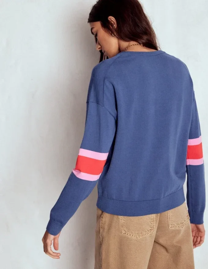Lara Relaxed Cotton Cardigan Denim Blue Lara Relaxed Cotton Cardigan Denim Blue