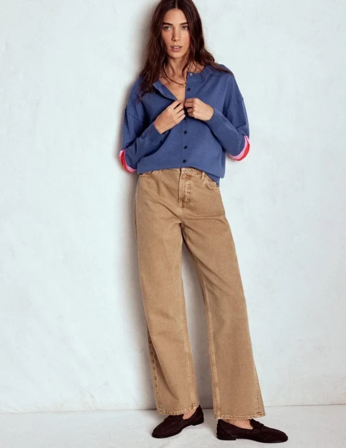 Lara Relaxed Cotton Cardigan Denim Blue Lara Relaxed Cotton Cardigan Denim Blue
