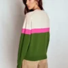 Lara Relaxed Cotton Jumper Courtyard Green / Pink Yarrow Lara Relaxed Cotton Jumper Courtyard Green / Pink Yarrow