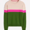 Lara Relaxed Cotton Jumper Courtyard Green / Pink Yarrow Lara Relaxed Cotton Jumper Courtyard Green / Pink Yarrow