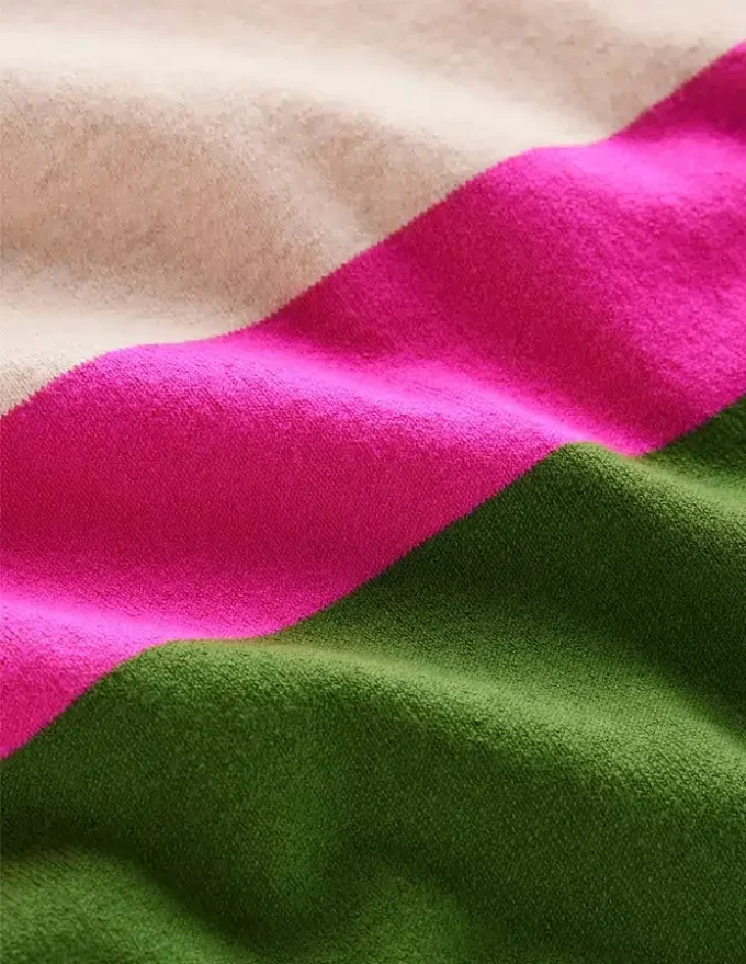 Lara Relaxed Cotton Jumper Courtyard Green / Pink Yarrow Lara Relaxed Cotton Jumper Courtyard Green / Pink Yarrow