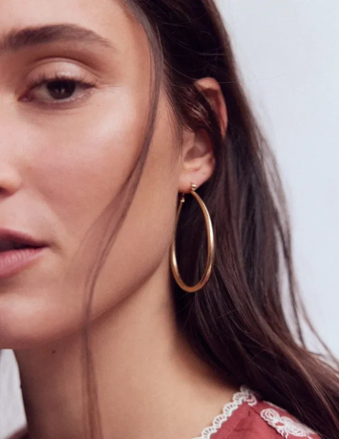 Large Metal Hoops Gold Colour Large Metal Hoops Gold Colour