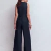 Laura V-neck Linen Jumpsuit Navy Laura V-neck Linen Jumpsuit Navy