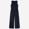 Laura V-neck Linen Jumpsuit Navy Laura V-neck Linen Jumpsuit Navy