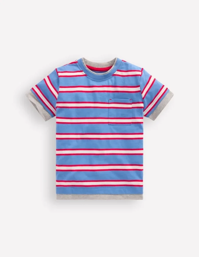 Layered Look T-shirt Blue/Red